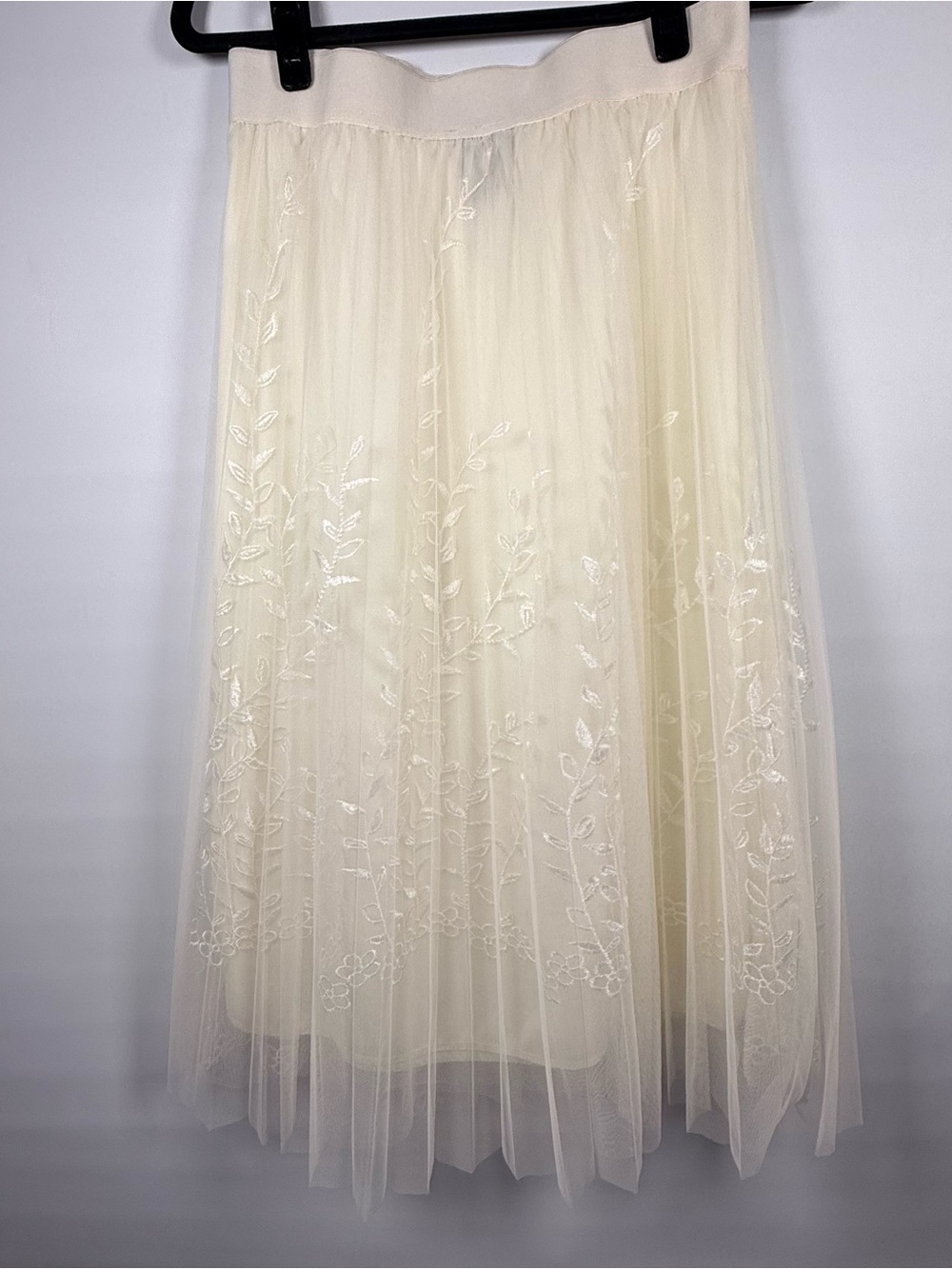 NWT MetroWear Ivory Whimsical Tulle Midi Skirt Cottagecore Fairy Romantic - Picture 4 of 13